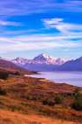Mount Cook above Lake Pukaki, Aoraki Mount Cook National Park, South Island, New Zealand Art Print